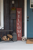 Rustic Red And White Front Porch Welcome Sign