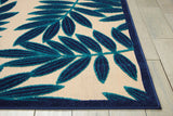 4' X 6' Blue And Ivory Floral Indoor Outdoor Area Rug