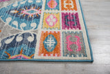 8' X 10' Blue And Pink Ogee Power Loom Area Rug