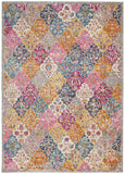 8' X 10' Pink And Gray Geometric Dhurrie Area Rug