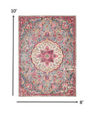 5' X 7' Pink And Gray Power Loom Area Rug