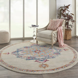 8' X 10' Pink And Gray Power Loom Area Rug