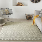 4' X 6' Gray Geometric Power Loom Area Rug