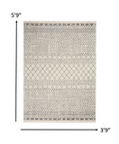 4' X 6' Gray Geometric Power Loom Area Rug