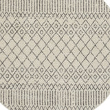 4' Gray Round Geometric Power Loom Area Rug