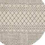 5' Gray Round Geometric Power Loom Area Rug