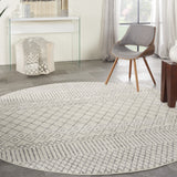 7' X 10' Gray Geometric Power Loom Area Rug