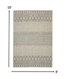 8' X 10' Gray Geometric Power Loom Area Rug