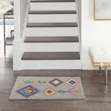 2' X 3' Gray Geometric Berber Area Rug