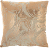 Pink Accent Throw Pillow With Rose Gold Swirl Design