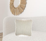 Soft White Shag Accent Pillow