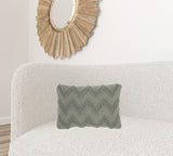 Light Gray Chevron Detail Lumbar Pillow