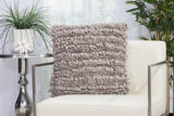 Loose Luscious Shag Beige Throw Pillow