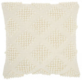 18" Ivory Textured Diamonds Throw Pillow