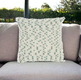 5" X 18" Light Blue Ribbed Indoor Outdoor Throw Pillow