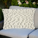 5" X 14" Gray Ribbed Indoor Outdoor Throw Pillow Cover &amp; Insert