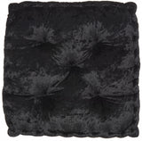 24" X 24" Black Polyester Solid Color Floor Cushion