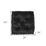 24" X 24" Black Polyester Solid Color Floor Cushion