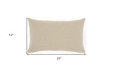 12" X 20" Rose Gold and White Metallic and Cowhide Throw Pillow