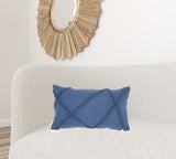 Royal Blue Abstract Shaggy Detail Lumbar Pillow