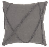 Gray Abstract Shaggy Detail Throw Pillow