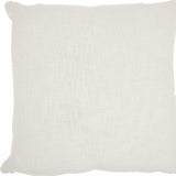 White Abstract Shaggy Detail Throw Pillow