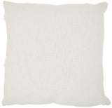 White Abstract Shaggy Detail Throw Pillow