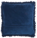 Fluffy Navy Shag Accent Throw Pillow