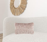 Long Blush Pink Shag Throw Pillow