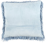 Square Ocean Blue Shag Throw Pillow