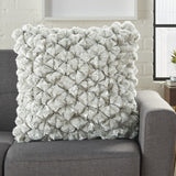 Sequined White Accent Throw Pillow