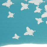 5" X 12" Blue Butterfly Indoor Outdoor Throw Pillow Cover &amp; Insert