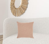 Blush Solid Woven Throw Pillow