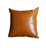 17" X 17" Solid Brown Faux Leather Decorative Pillow Cover