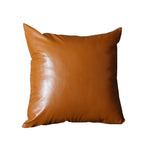 17" X 17" Solid Brown Faux Leather Decorative Pillow Cover