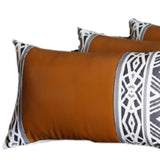 12 X 20 Brown Faux Leather Lumbar Pillow Cover