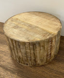 Updated Rustic Round Stump End Table