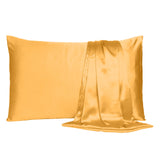 Set of Two Apricot Silk Satin