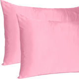 Pale Peach Dreamy Set Of 2 Silky Satin King Pillowcases