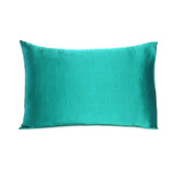 Teal Dreamy Set Of 2 Silky Satin King Pillowcases