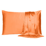 Orange Dreamy Set Of 2 Silky Satin Standard Pillowcases