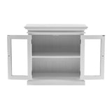 Modern Farm White Glass Door Accent Cabinet