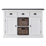 Modern Farmhouse Black And White Large Accent Cabinet