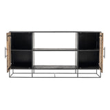 Modern Rustic Black And Natural Media Center TV Stand