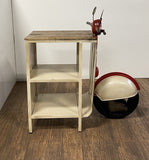 Rustic Red And Vanilla Scooter Cabinet