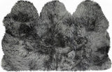 3' X 5' Gray Natural Sheepskin Area Rug