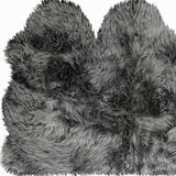 3' X 5' Gray Natural Sheepskin Area Rug