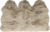 3' X 5' Taupe Natural Sheepskin Area Rug