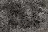 2' X 5' Black Natural Rectangular Sheepskin Area Rug