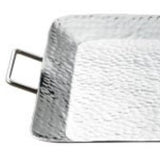 Silver Hammered Rectangle Serving Tray